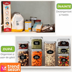 Set 7 Recipiente Organizatoare Transparent  — Soluția Perfectă pentru Bucătărie 🍽️✨