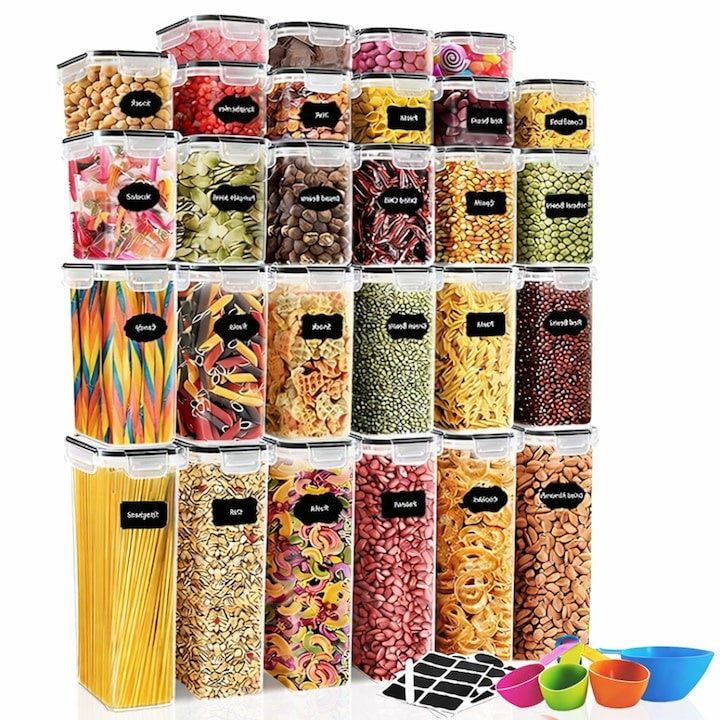 Set 28 Recipiente Organizatoare pentru Depozitare Alimentară — Spațiu Maximizat! 📦✨