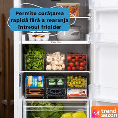 Set 12 Organizatoare pentru Frigider din ABS Transparent — Ordine și Eficiență! 🌟🍏