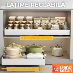Organizator Extensibil Metalic pentru Dulapuri — Ordine Rapidă și Eficientă 🧺✨