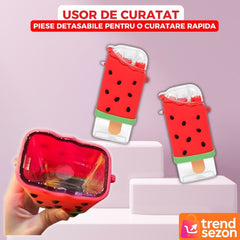 Sticlă de Apă pentru Copii Forma Înghețată Pepene 🍉🌟 — Fără BPA, Anti-Scurgere