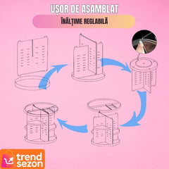 Organizator Cosmetice Rotativ 360° cu Compartimente Ajustabile — Acces Rapid la Produse! 💄✨