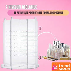 Organizator Cosmetice Rotativ 360° cu Compartimente Ajustabile — Acces Rapid la Produse! 💄✨