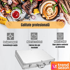 Set 5 Ustensile de Grătar din Oțel Inoxidabil Premium — Perfecte pentru Evenimente în Aer Liber! 🍖🔥
