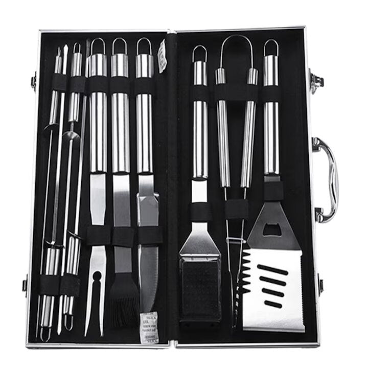 Set 10 Ustensile pentru Grătar din Oțel Inoxidabil — Perfect pentru Picnicuri! 🍖✨
