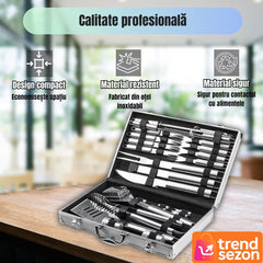 Set 10 Ustensile pentru Grătar din Oțel Inoxidabil — Perfect pentru Picnicuri! 🍖✨