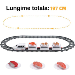 Set Trenuleț Electric cu Vagoane pentru Sushi — Distracție în Familie 🍣🚂