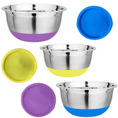 Set 3 Castroane Colorate cu Capace și Bază Antiderapantă — Perfecte pentru Bucătăria Ta! 🍽️🌈