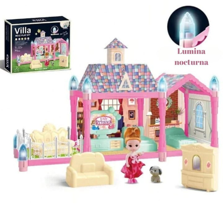 Casuta de Asamblat Luminată 71 Piese — Distracție Galaxie de Exprimare! 🌟🏰