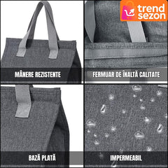Geantă Termoizolantă Multifuncțională Gri — Menține Alimentele Proaspete! 🥗❄️