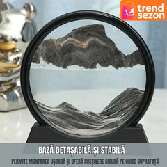 Obiect Decorativ cu Efect 3D din Nisip — Design Modern și Relaxant 🌌🖤