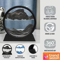 Obiect Decorativ cu Efect 3D din Nisip — Design Modern și Relaxant 🌌🖤