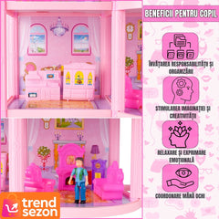 Casă pentru Păpuși cu 2 Etaje și Accesorii Complete — Distracție Fără Sfârșit! 🏠✨