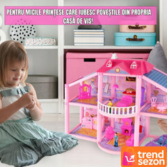 Casă pentru Păpuși cu 2 Etaje și Accesorii Complete — Distracție Fără Sfârșit! 🏠✨