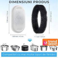Set 4 Filtre pentru Dispenser de Apă Automat - Hidratare Pură pentru Pisici și Câini 🐾💧