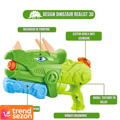 Pistol cu Apă Dinozaur Verde 1330 ml — Distracție Acvatica Garantată! 🦖💦