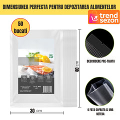 Set Pungi Vidat Reutilizabile 30x40 cm, 50 Bucăți — Prospetime Garantată 🍏💧