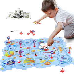 Set Puzzle Educațional Interactiv Pista Avion − Stimulează Imaginația! 🚀🧩