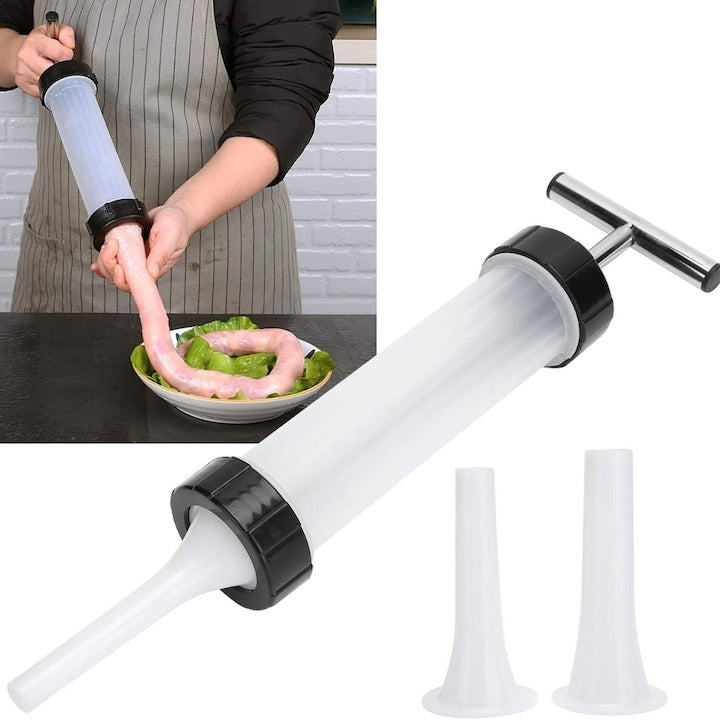 Aparat Manual Umplere Cârnați Inox/Plastic — Preparare Rapidă 🥖🌟