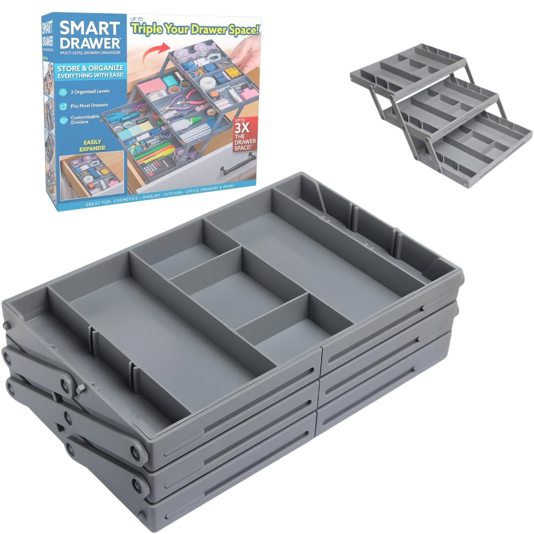 Organizator Sertar Extensibil 3 Nivele — Spatiu Maxim pentru Bijuterii & Cosmectice 🧴✨