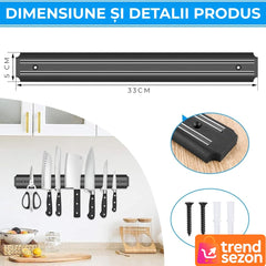 Suport Magnetic pentru Ustensile de Bucătărie 33x5 cm — Organizare Eficientă 🍽️✨