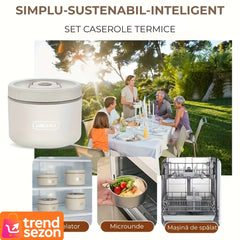 Set Caserole Termice din Oțel Inoxidabil cu Geantă Iso — Începe-ți Ziua cu Răsfăț! 🍱✨