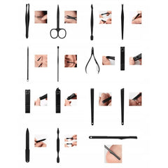 Set Manichiură și Pedichiură 15 Piese din Inox — Îngrijire Premium pentru Unghii ✨✂️