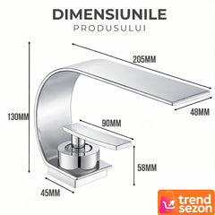 Robinet Baie Tip Cascadă din Alamă cu Design Modern — Flux Uniform de Apă 🚿✨