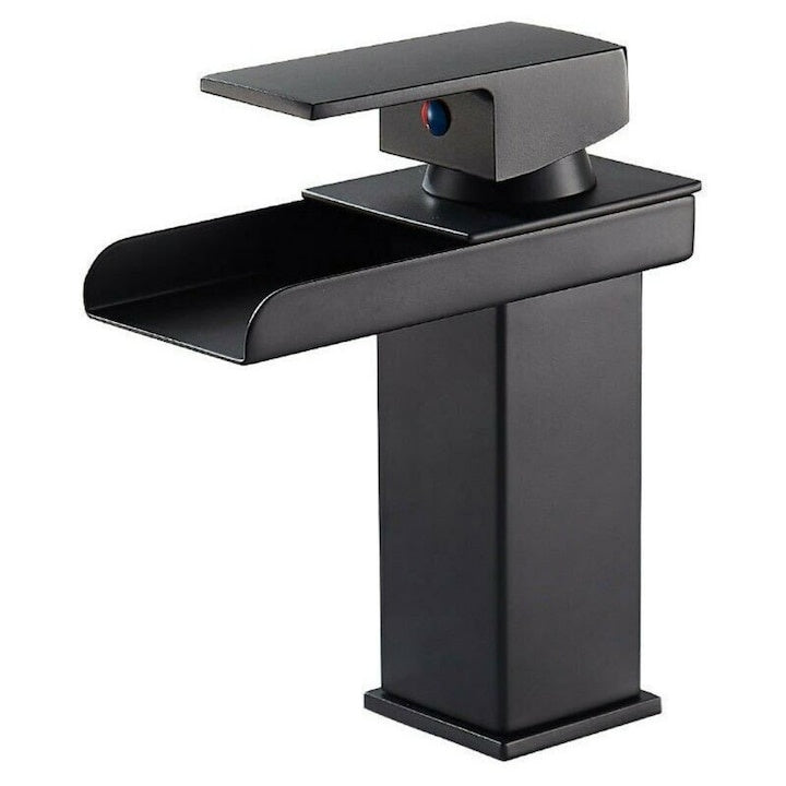 Baterie Lavoar Baie Tip Cascadă Negru Mat — Eleganță Modernă 🖤💦