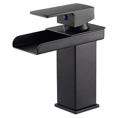 Baterie Lavoar Baie Tip Cascadă Negru Mat — Eleganță Modernă 🖤💦