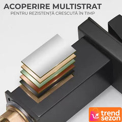 Baterie Lavoar Baie Tip Cascadă Negru Mat — Eleganță Modernă 🖤💦
