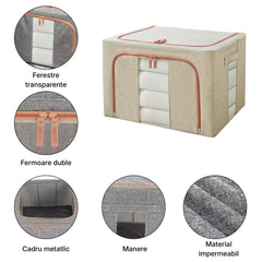 Cutie Depozitare Pliabilă din Material Textil 66L — Spațiu Organizat cu Stil 🧺✨