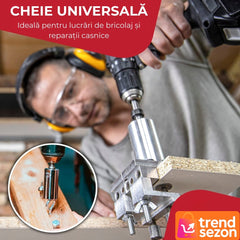 Adaptor Cheie Universal 7-19 mm cu Pini Ajustabili — Ideal pentru Proiecte DIY 🔧✨