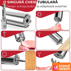 Adaptor Cheie Universal 7-19 mm cu Pini Ajustabili — Ideal pentru Proiecte DIY 🔧✨