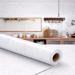 Folie Autoadezivă Marmorat Alb 10 m x 60 cm — Perfectă pentru Bucătărie ✨🛠️