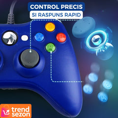 Controller USB Dual Shock pentru PC și Xbox 360 — Control Precise și Confort 🔥🎮