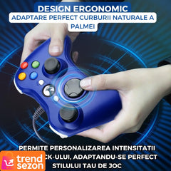 Controller USB Dual Shock pentru PC și Xbox 360 — Control Precise și Confort 🔥🎮
