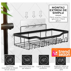 Organizator Duș din Oțel Inoxidabil cu Montaj Rapid — Spațiu Optimizat 🛁✨