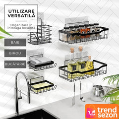 Organizator Duș din Oțel Inoxidabil cu Montaj Rapid — Spațiu Optimizat 🛁✨