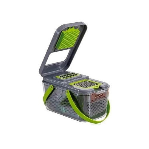 Razatoare Multifuncțională 22-in-1 cu Lame din Inox și Recipient Colector — Gătește Rapid! 🍽️🌟