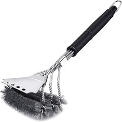 Perie Grătar Inox 2 în 1 cu Racletă — Curățare Rapidă și Eficientă! 🔥✨