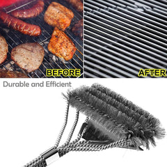 Perie Grătar Inox 2 în 1 cu Racletă — Curățare Rapidă și Eficientă! 🔥✨