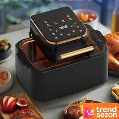 Friteuză Digitală cu Aer Cald 3 în 1 12L — Gătește Sănătos Fără Ulei 🍟✨