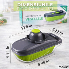 Tocator Multifuncțional 12 în 1 cu 8 Lame Inox — Preparare Rapidă! 🍅🥕