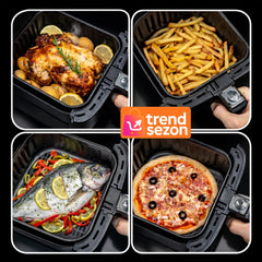 Friteuză cu Aer Cald 12L 2400W — Gătire Rapidă și Sănătoasă 🍗✨