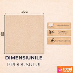 Mocheta Autoadezivă Textilă Gri 60x60 cm — Comfort și Stil Rapid 🏡✨