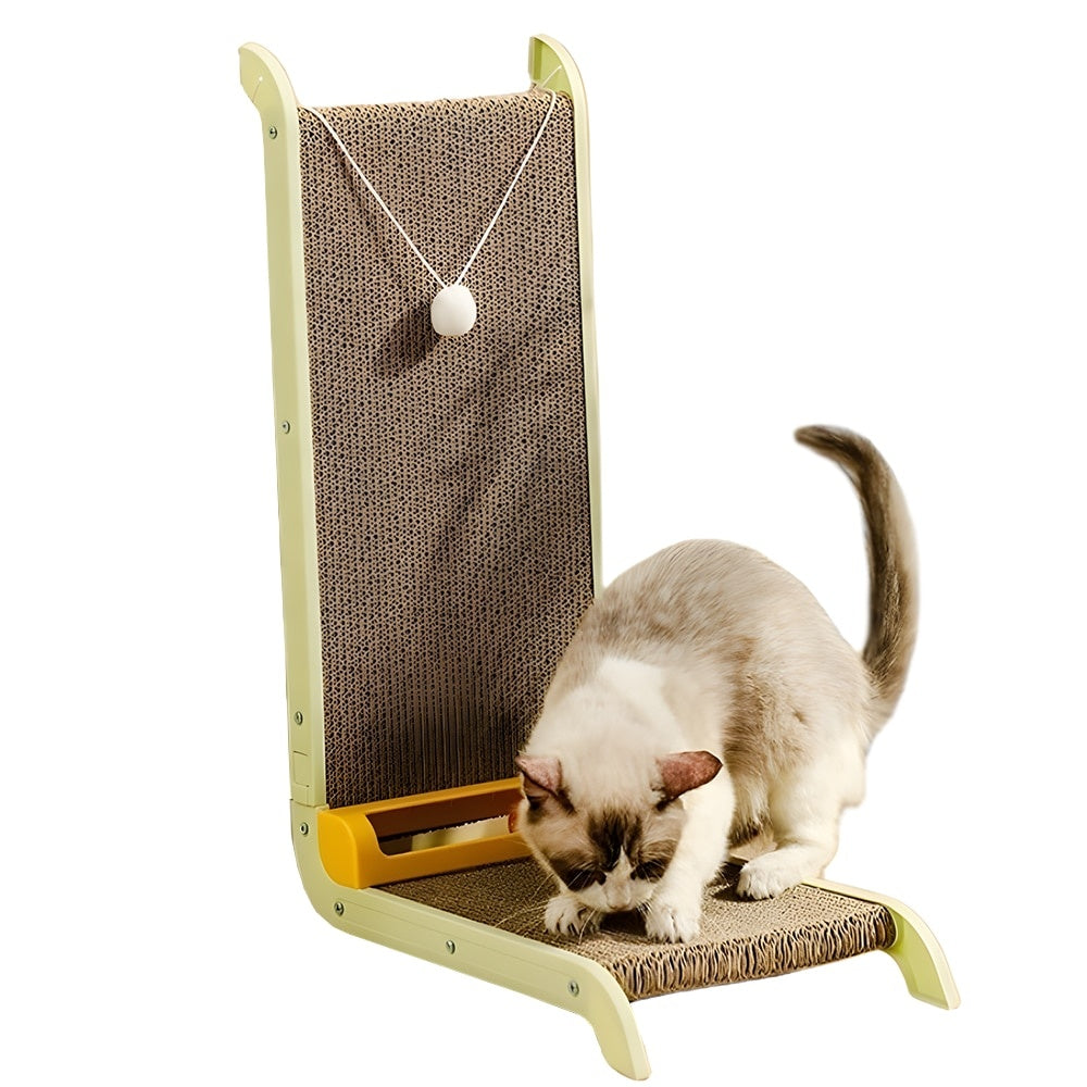 Ansamblu de Joacă pentru Pisici Forma L din Carton Zgariat — Distracție Garantată! 🐾🎉