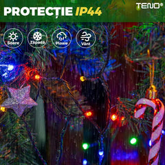 Instalație de Crăciun Liniară Multicolor 15 m cu 200 LED-uri — Magia Sărbătorilor✨🎄