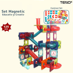 Set Creativ Magnetic 3D cu Traseu cu Bile — Distracție și Învățare! 🎉🚀