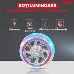 Trotinetă Roșie cu 3 Roti și Lumini LED — Distracție și Siguranță pentru Copii 🚦✨